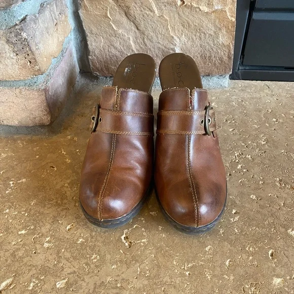 BOC Brown Leather Mules Women Sz 9 - Picture 2 of 5